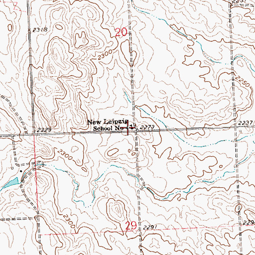 Topographic Map of New Leipzig School Number 4, ND