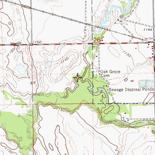 Topographic Map of North Branch Forest River, ND