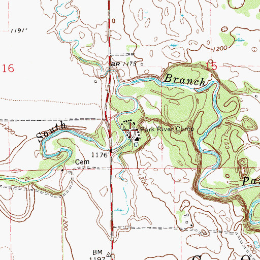 Topographic Map of Park River Camp, ND