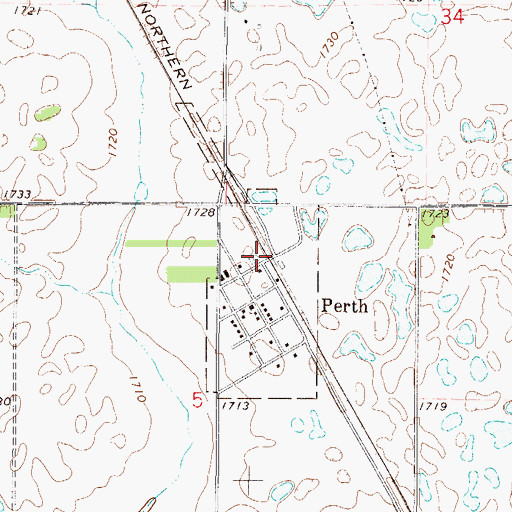 Topographic Map of Perth, ND