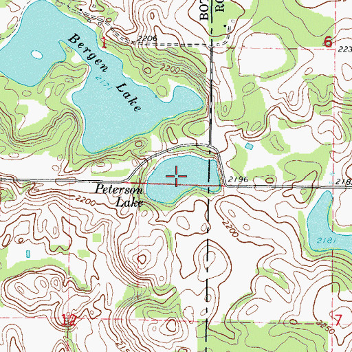 Topographic Map of Peterson Lake, ND