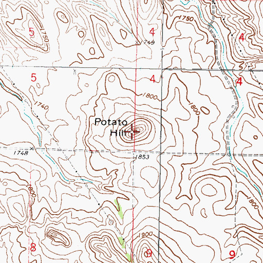 Topographic Map of Potato Hill, ND