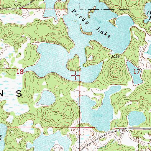 Topographic Map of Purdy Lake, ND