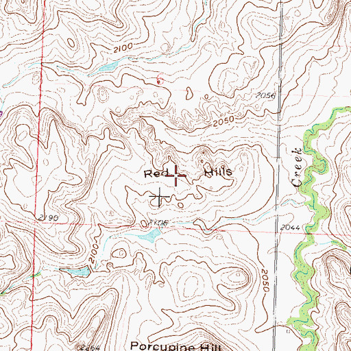 Topographic Map of Red Hills, ND