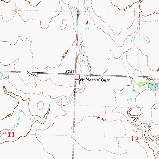 Topographic Map of Saint Martin Cemetery, ND