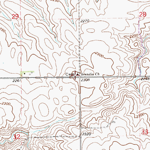 Topographic Map of Scandia Church, ND