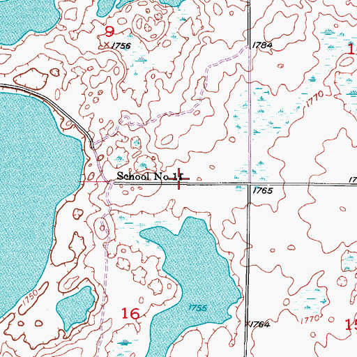 Topographic Map of School Number 1, ND