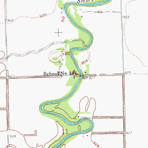 Topographic Map of School Number 19, ND