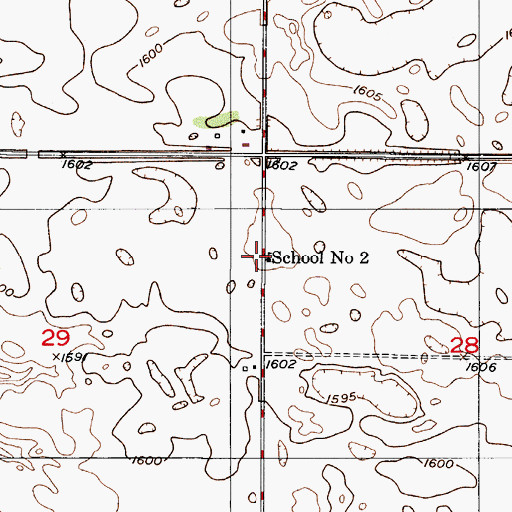 Topographic Map of School Number 2, ND