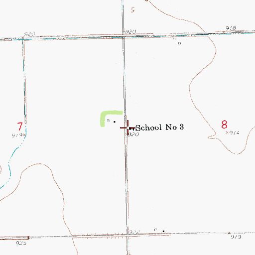 Topographic Map of School Number 3, ND