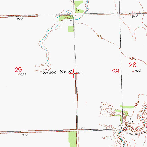 Topographic Map of School Number 8, ND