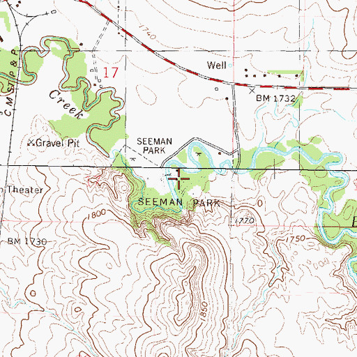 Topographic Map of Seeman Park, ND