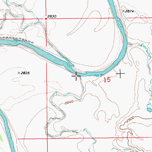 Topographic Map of Sevenmile Creek, ND