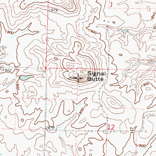 Topographic Map of Signal Butte, ND