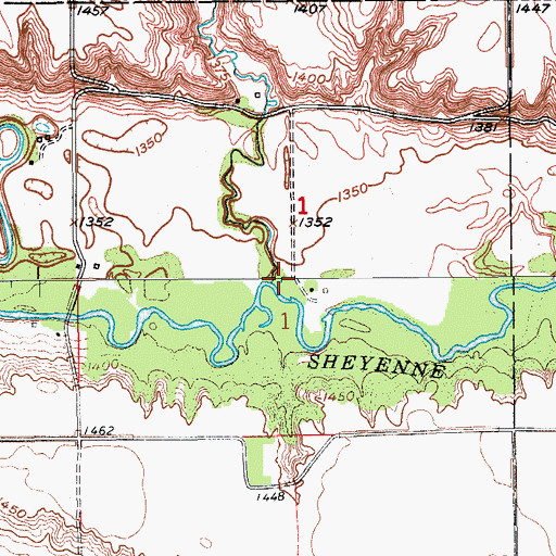 Topographic Map of Silver Creek, ND
