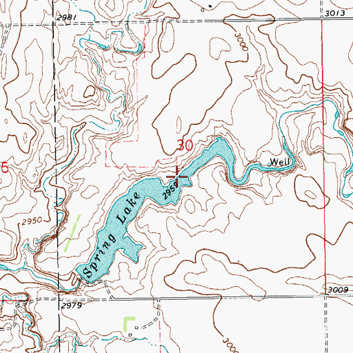 Topographic Map of Spring Lake, ND
