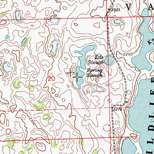 Topographic Map of Spring Slough, ND
