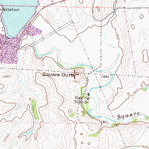 Topographic Map of Square Butte, ND