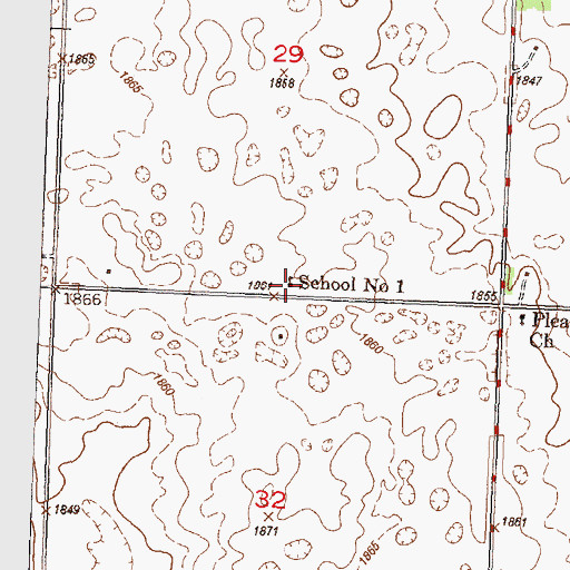 Topographic Map of Stafford School Number 1, ND