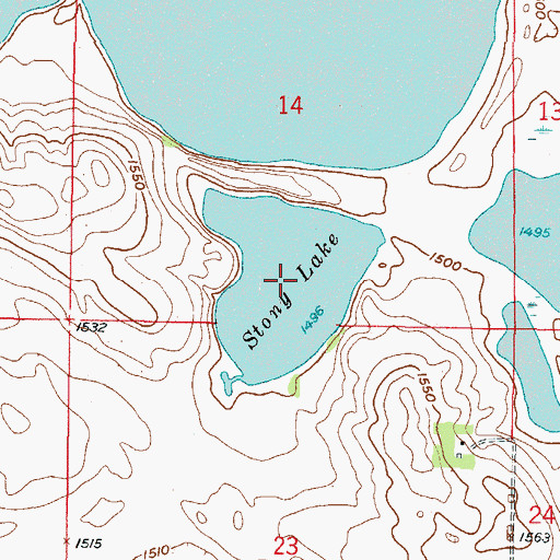 Topographic Map of Stony Lake, ND