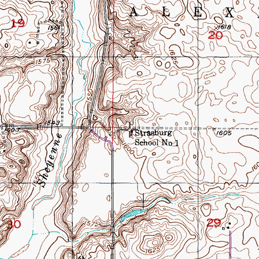 Topographic Map of Strasburg School Number 1, ND
