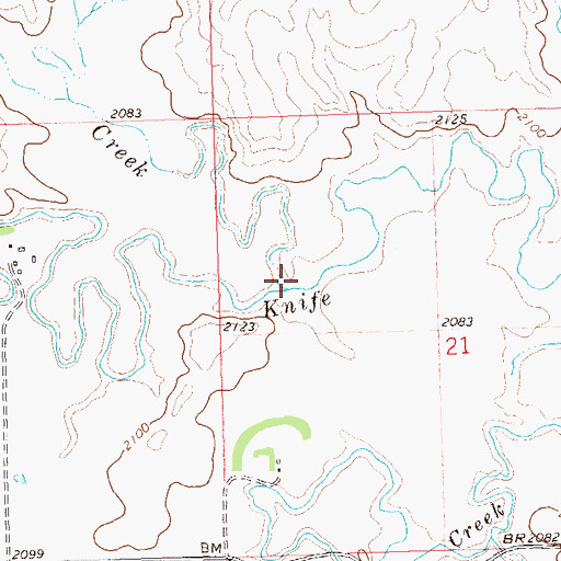Topographic Map of Stray Creek, ND