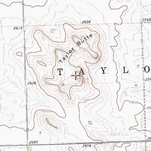 Topographic Map of Taylor Butte, ND