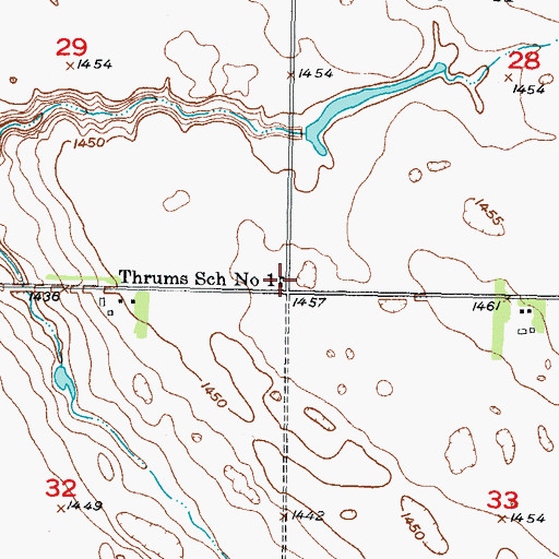 Topographic Map of Thrums School Number 1, ND
