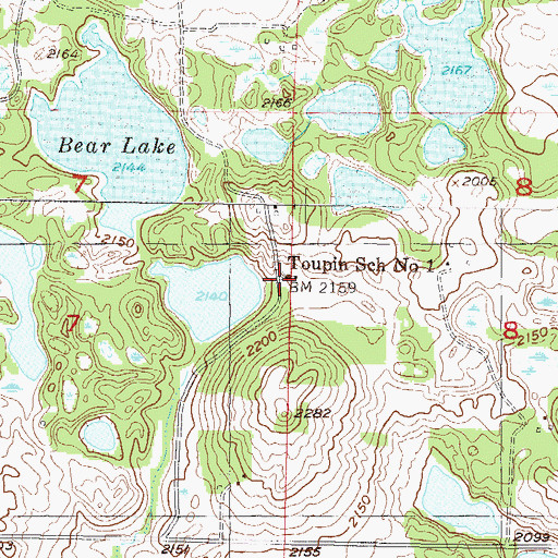 Topographic Map of Toupin School Number 1, ND