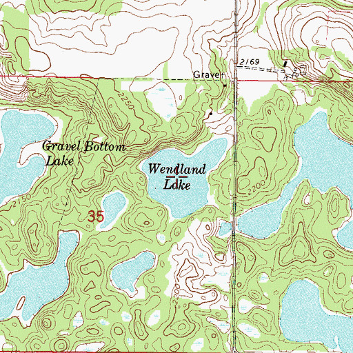 Topographic Map of Wendland Lake, ND