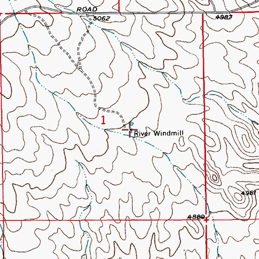 Topographic Map of River Windmill, AZ
