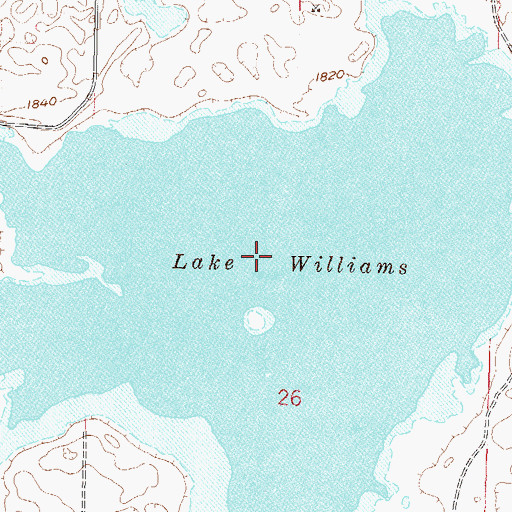 Topographic Map of Lake Williams, ND