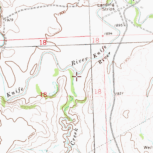 Topographic Map of Willow Creek, ND