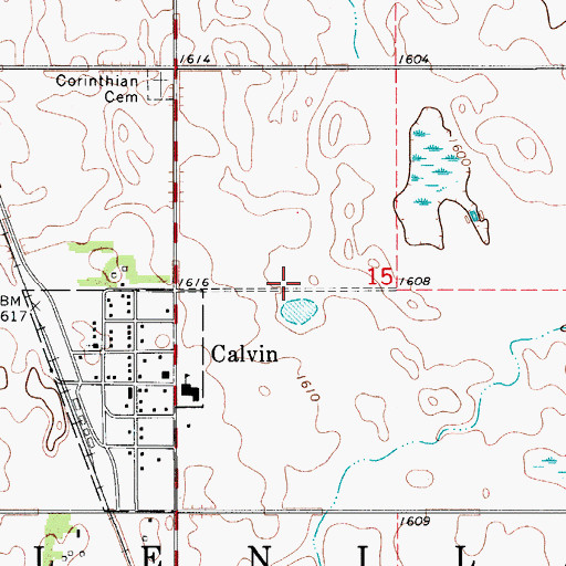 Topographic Map of Keith Jones Airstrip (historical), ND