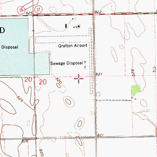 Topographic Map of Hutson Field, ND