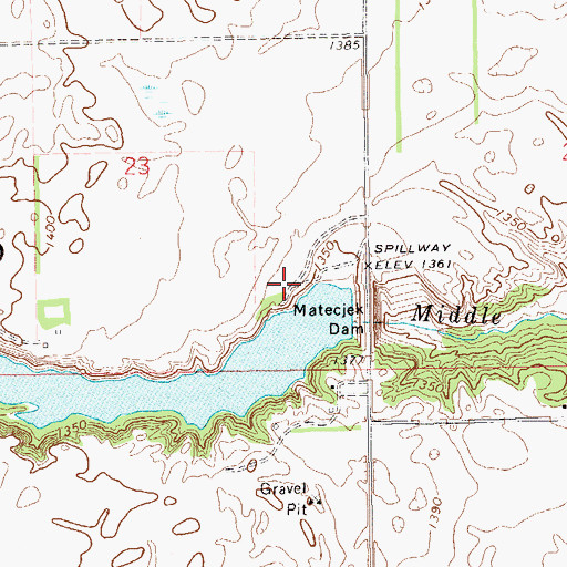Topographic Map of Middle South Branch Forest River Number 1 Dam, ND