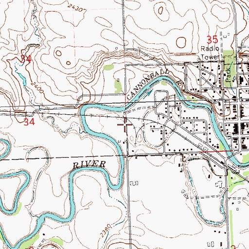 Topographic Map of Mott Watershed Dam, ND