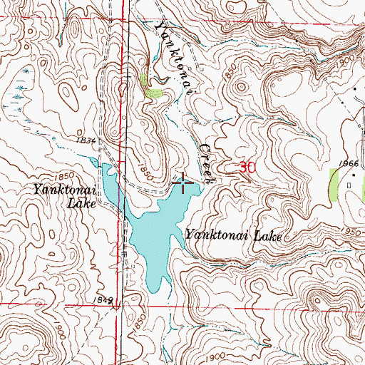 Topographic Map of Yanktonai Dam, ND