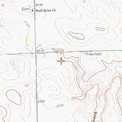 Topographic Map of Wolf Butte Dam, ND