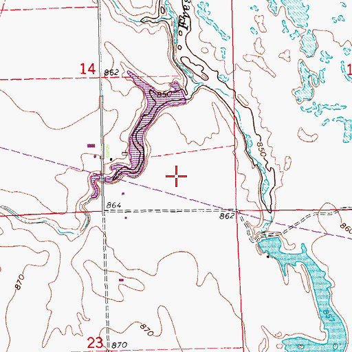Topographic Map of Anderson Dam, ND