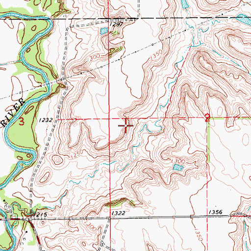 Topographic Map of Stevens Dam, ND