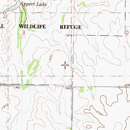 Topographic Map of Appert Lake, ND