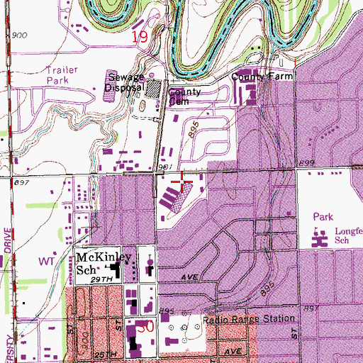 Topographic Map of Valley North Mall, ND