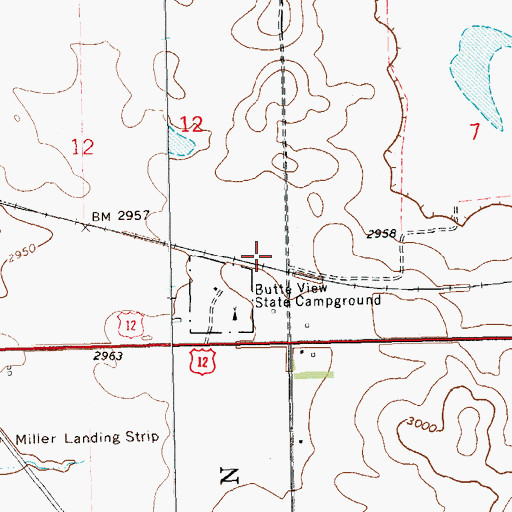 Topographic Map of KPOK-AM (Bowman), ND