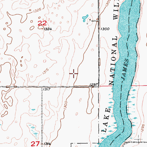 Topographic Map of Vistos Landing Strip (historical), ND