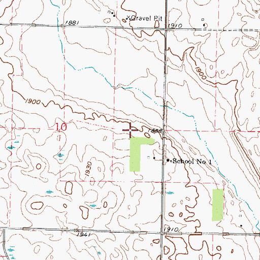 Topographic Map of Makeeff Airport, ND