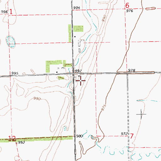 Topographic Map of Vining Airport, ND