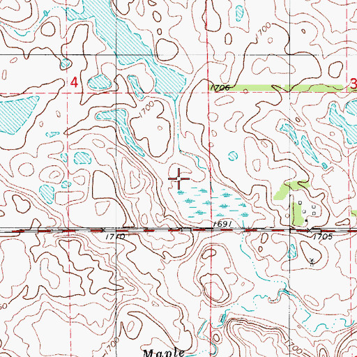 Topographic Map of Schlecht-Thom Dam, ND