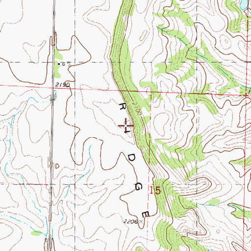 Topographic Map of Green Ridge, ND
