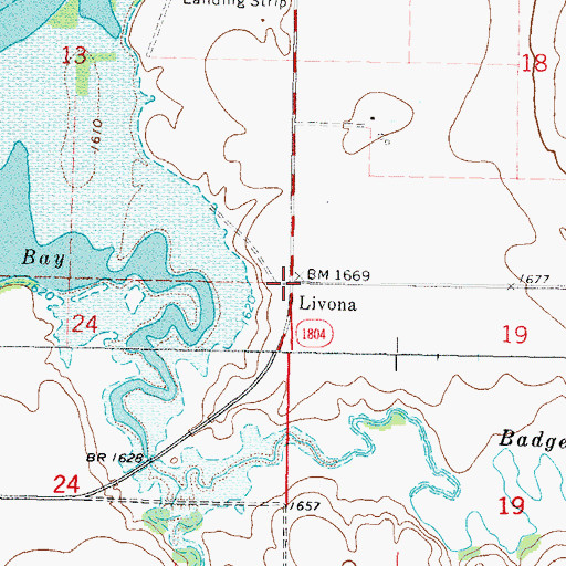 Topographic Map of Livona, ND